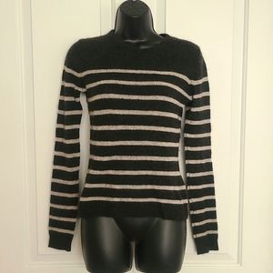 LINE 100% cashmere Gray/White striped sweater